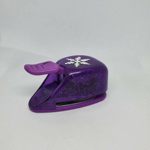 Purple Glitter EK Success Snowflake Pop Up Craft Paper Shaper Scrapbooking - Picture 2 of 12